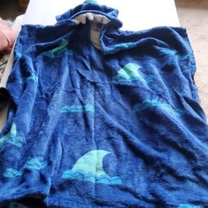 Sun Squad kids Terry shark hood swim cover up